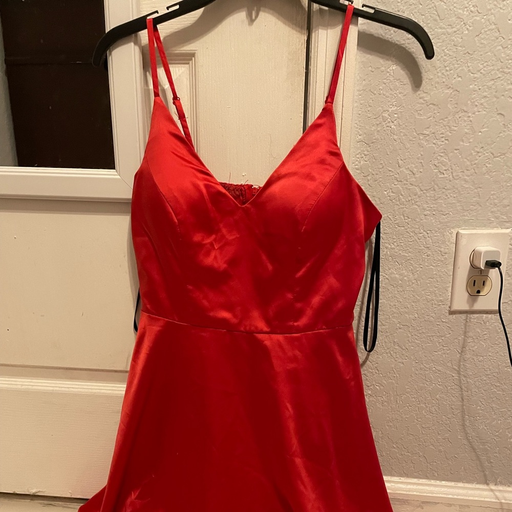 B. Smart Red Satin Dress